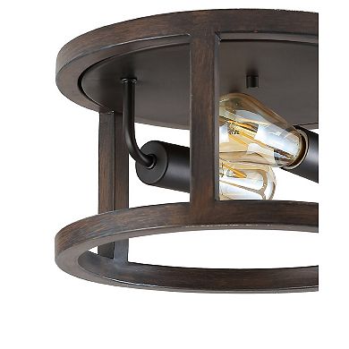 Atelier Iron Rustic Industrial Led Flush Mount