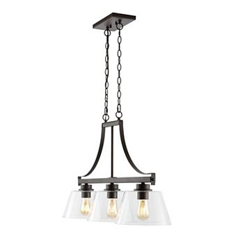 Jayden Industrial Farmhouse Iron/glass Linear Led Pendant