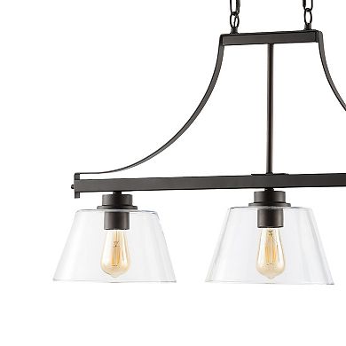 Jayden Industrial Farmhouse Iron/glass Linear Led Pendant