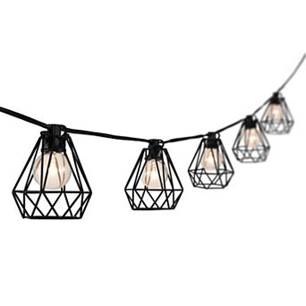 Indoor/outdoor Contemporary Transitional Incandescent G Diamond Cage String Lights