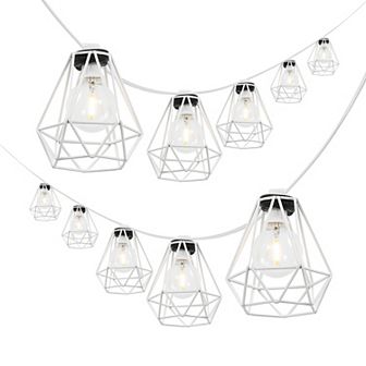 Indoor/outdoor Contemporary Transitional Incandescent G Diamond Cage String Lights
