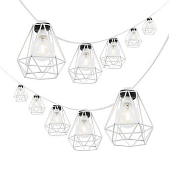 Indoor/outdoor Contemporary Transitional Incandescent G Diamond Cage String Lights