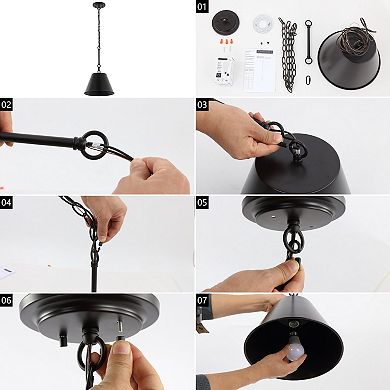 Harper Industrial Farmhouse Iron Led Pendant