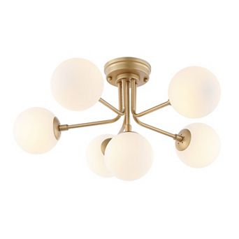 Olivier Parisian Globe Modern Industrial Iron Bistro Led Semi Flush Mount