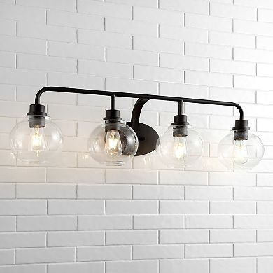 Sandrine Iron/seeded Glass Cottage Rustic Led Vanity Light