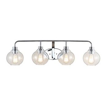 Sandrine Iron/seeded Glass Cottage Rustic Led Vanity Light