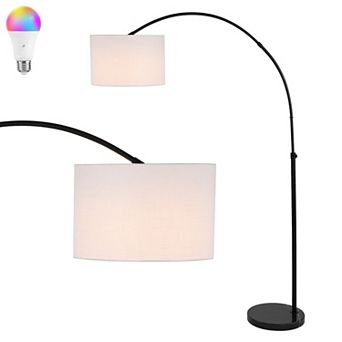Collier Industrial Vintage Head And Height Adjustable Iron Led Arc Floor Lamp With Smart Bulb