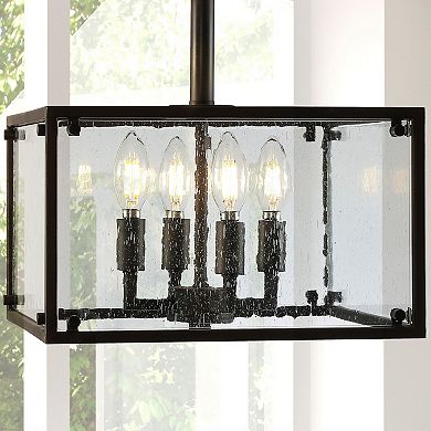 Paysan Iron/seeded Glass Rustic Farmhouse Led Flush Mount