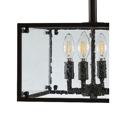 Paysan Iron/seeded Glass Rustic Farmhouse Led Flush Mount