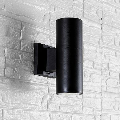 Duo Modern Midcentury Cylinder Outdoor Metal/glass Integrated Led Wall Sconce