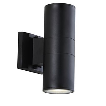 Duo Modern Midcentury Cylinder Outdoor Metal/glass Integrated Led Wall Sconce