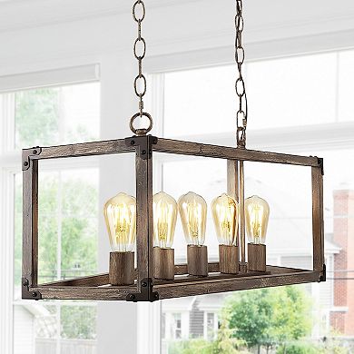 Magnolia Adjustable Iron Rustic Farmhouse Led Pendant