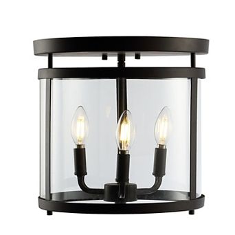 Ciel Simple Farmhouse Metal/glass Rustic Vintage Led Flush Mount