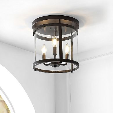 Ciel Simple Farmhouse Metal/glass Rustic Vintage Led Flush Mount