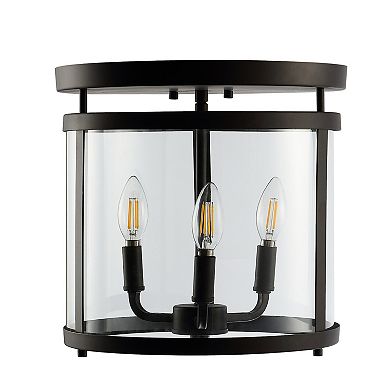 Ciel Simple Farmhouse Metal/glass Rustic Vintage Led Flush Mount