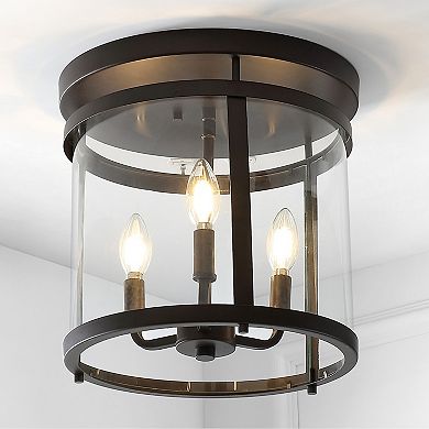 Ciel Simple Farmhouse Metal/glass Rustic Vintage Led Flush Mount