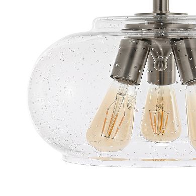 Lina Modern Industrial Iron/seeded Glass Led Semi Flush Mount