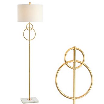 Haines Modern Circle Marble/metal Led Floor Lamp