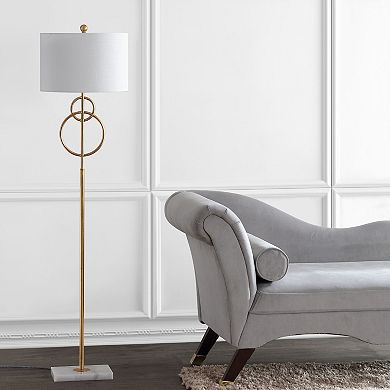Haines Modern Circle Marble/metal Led Floor Lamp