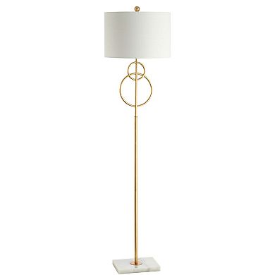 Haines Modern Circle Marble/metal Led Floor Lamp