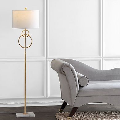 Haines Modern Circle Marble/metal Led Floor Lamp