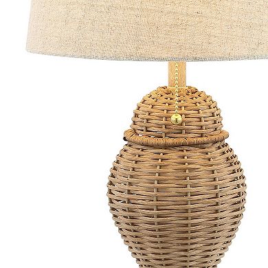 Margie Wicker Bohemian Rustic Iron Led Table Lamp (set Of 2)