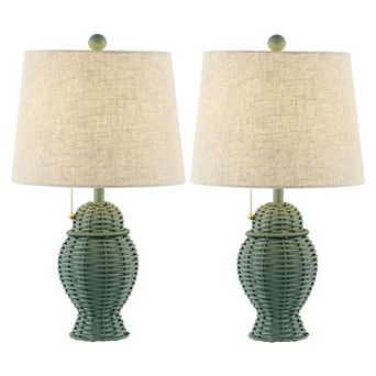 Margie Wicker Bohemian Rustic Iron Led Table Lamp (set Of 2)