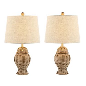 Margie Wicker Bohemian Rustic Iron Led Table Lamp (set Of 2)