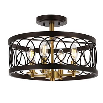 Sylvain Metal Led Semi Flush Mount