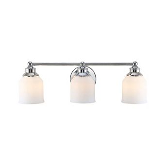 Lydia Iron/frosted Glass Farmhouse Cottage Led Vanity Light