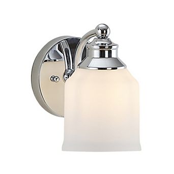 Lydia Iron/Frosted Glass Farmhouse Cottage LED Vanity Light