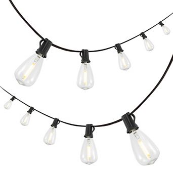 10-Light Indoor/Outdoor Rustic Industrial Incandescent C7 Bulb String Lights