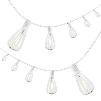 10-Light Indoor/Outdoor Rustic Industrial Incandescent C7 Bulb String Lights