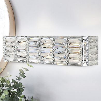 Evelyn Crystal Rectangle Ironcrystal Glam Modern Led Vanity Light