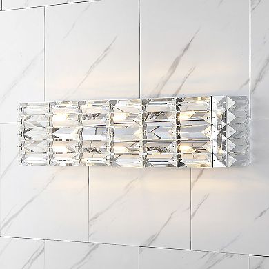 Evelyn Crystal Rectangle Ironcrystal Glam Modern Led Vanity Light