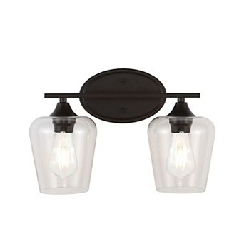 Jayne Iron/glass Cottage Rustic Led Vanity Light