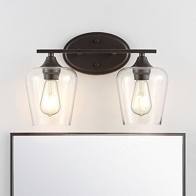 Jayne Iron/glass Cottage Rustic Led Vanity Light