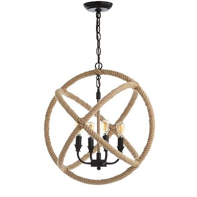 Soka Adjustable Globe Metalrope Led Pendant