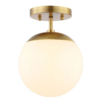 Marcel Bistro Bohemian Farmhouse Ironfrosted Glass Led Semi Flush Mount