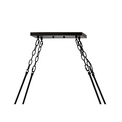 Coronet Iron/seeded Glass Rustic Farmhouse Led Chandelier