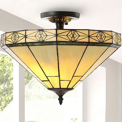 Jasmine Tiffany Style Glassmetal Led Semi