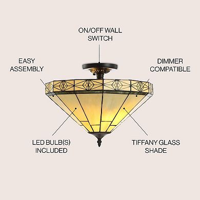 Jasmine Tiffany Style Glassmetal Led Semi