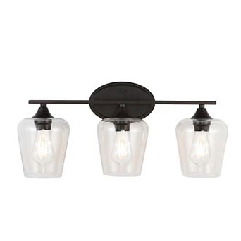 Jayne Iron/glass Cottage Rustic Led Vanity Light