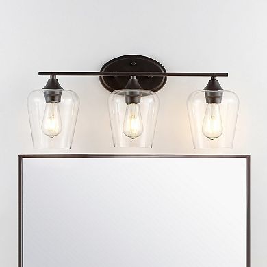 Jayne Iron/glass Cottage Rustic Led Vanity Light