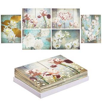 24 Pack Floral Sympathy Cards Bulk With Envelopes For Funeral Memorial 5x7”