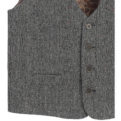 Gioberti Kid's 3pc Tweed Vest With Matching Cap And Bow Tie