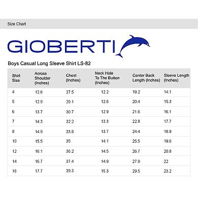 Gioberti Boy's Long Sleeve Button Down Plaid Checkered Shirt