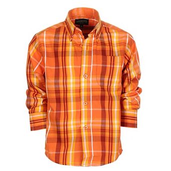 Gioberti Boy's Long Sleeve Button Down Plaid Checkered Shirt
