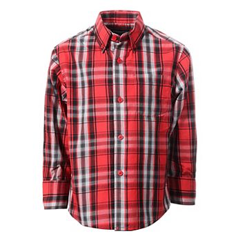 Gioberti Boy's Long Sleeve Button Down Plaid Checkered Shirt