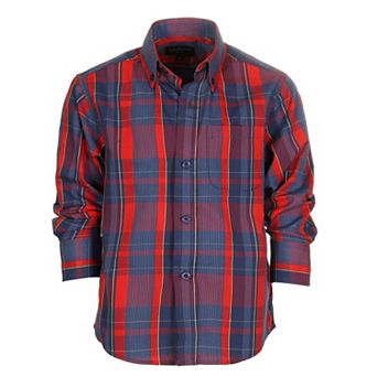 Gioberti Boy's Long Sleeve Button Down Plaid Checkered Shirt